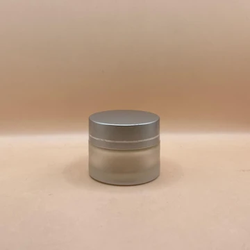 20GM Round Glass Jar Frosted with Diamond Cut Cap - Premium Skincare Packaging