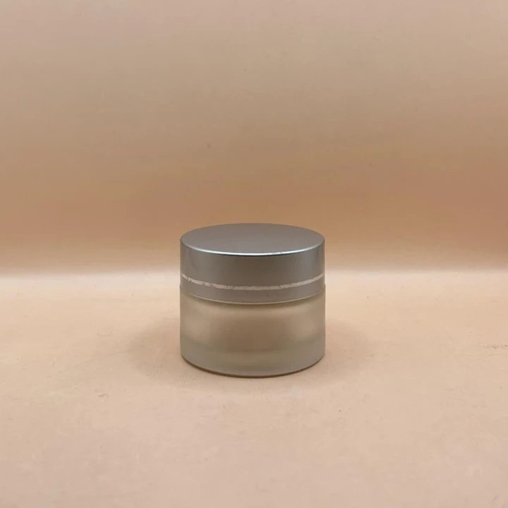 20GM Round Glass Jar Frosted with Diamond Cut Cap - Premium Skincare Packaging